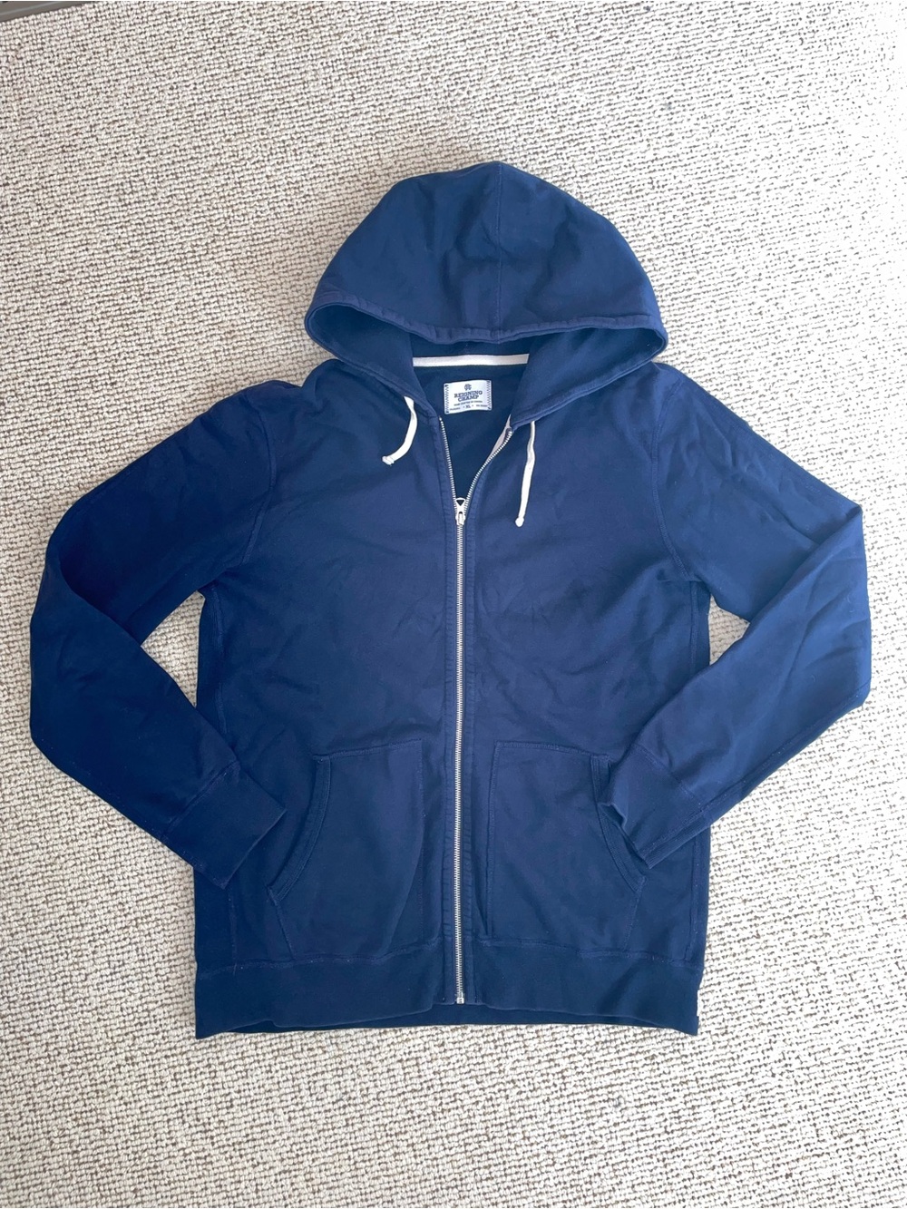 Reigning Champ Navy Full-Zip Hoodie